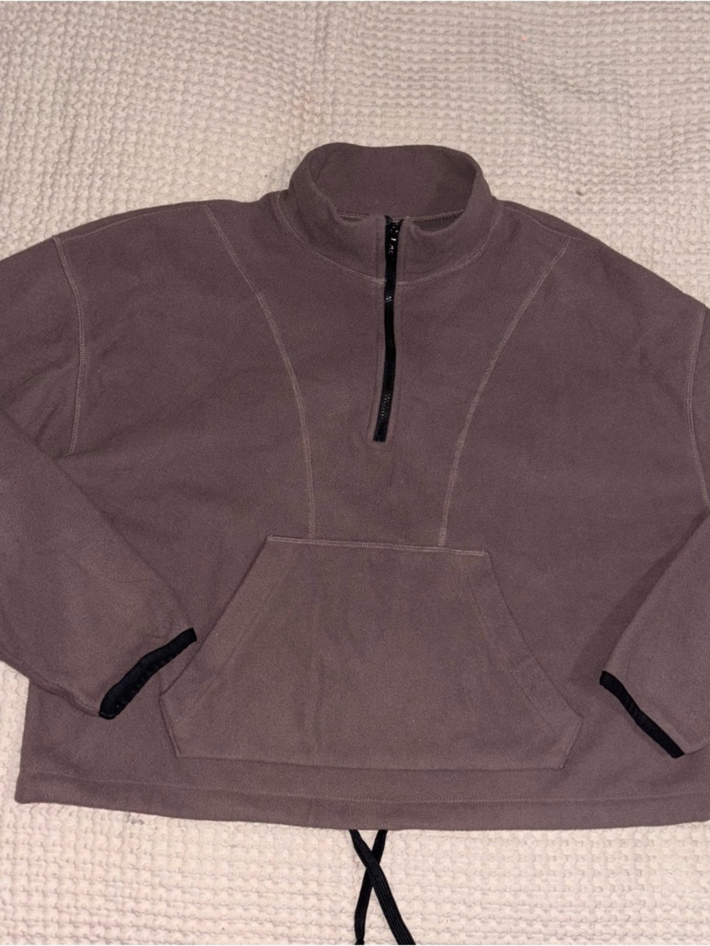 PINK Victoria's Secret Half-Zip Fleece Pullover - Taupe Brown